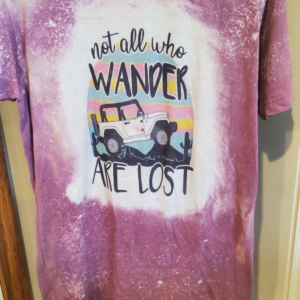 Not All Who Wander Are Lost Graphic Tee - Purple Tie-Dye